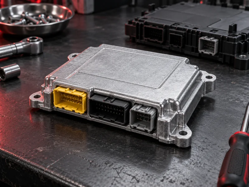 Illustrative ABS and vehicle control module category artwork; not an exact ABS unit